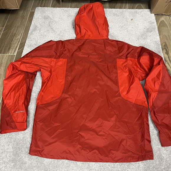 Columbia Jacket Mens Large Red Titanium Omni-Tech Hooded Waterproof Rain Shell - Picture 6 of 6